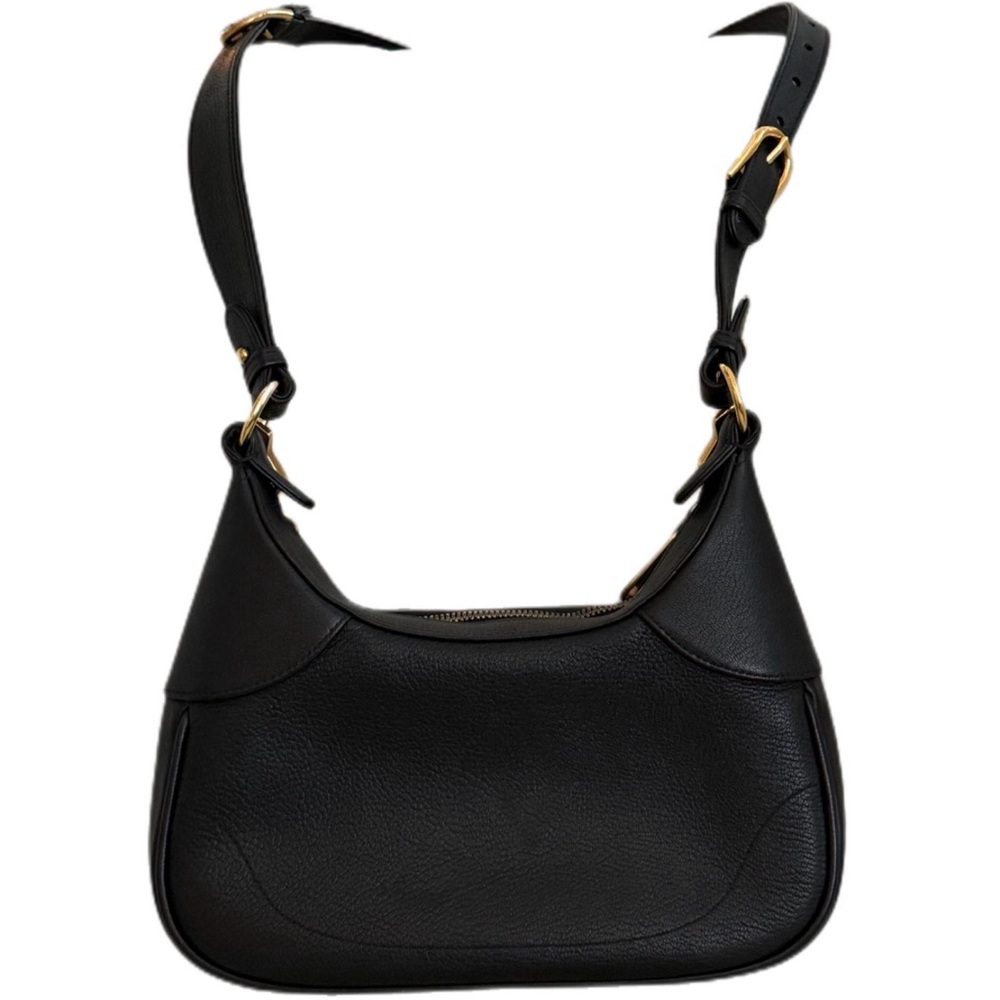 Gucci Black Leather Shoulder Bag with Gold Chain - Picture 11 of 16